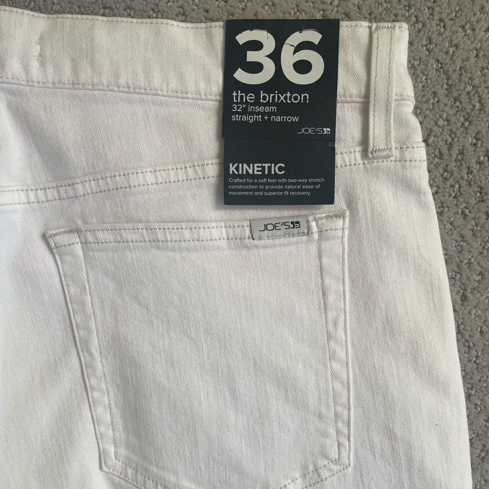 Slim Straight 36x32 Joe’s Jeans The Kinetic Brixton White Stretch Jeans NWT - Picture 4 of 7